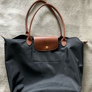 Black Longchamp Large Le Pliage Tote
